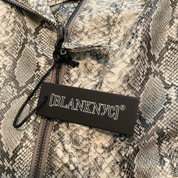 Blank NYC Snakeskin Print Vegan Leather Moto Jacket - Picture 9 of 9